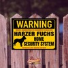 Harzer Fox Sign Warning Security System Door Sign Dog Sign