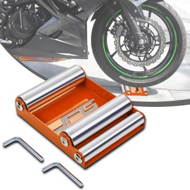 JFG RACING Motorcycle Wheel Cleaning Wheel Stand for Tyre Cleaning & Chain Lubrication - GRoller Medium Bikes < 220.0 kg & Tyre Width < 180 mm Orange