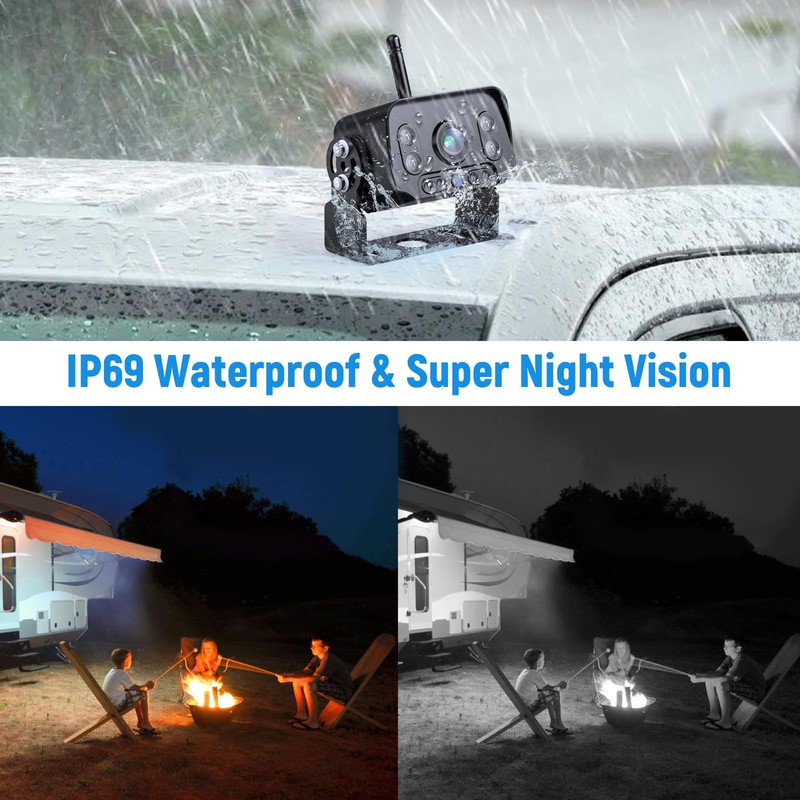 VASTEND RV Backup Camera Wireless Plug and Play Compatible with