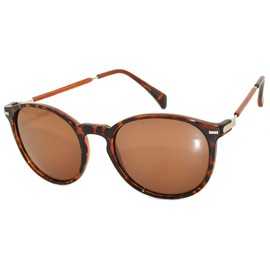 OWL Retro Round Vintage Amber Lens Sunglasses Leopard Frame Women