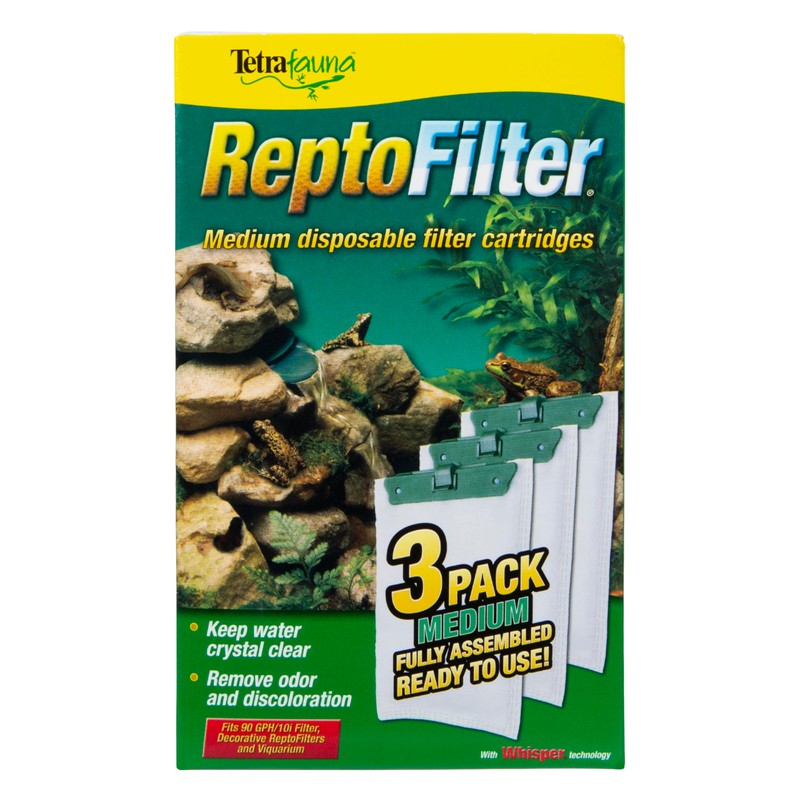 TetraFauna ReptoFilter Filter Cartridges, Size Medium, Filter Cartridge Refills, 3