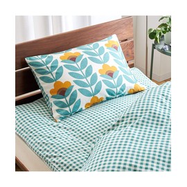 Nissen Scandinavian Flower Pattern Pillowcase (Matching Type), Green Type, For 16.9 x 24.8 inches (43 x 63 cm)