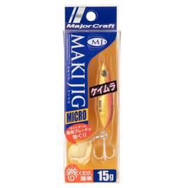 Major Craft Lure, Makijig, Micro Light Game Dedicated Blade 0.5 oz (15 g), Red Gold (Keimura) MAKI-MIC