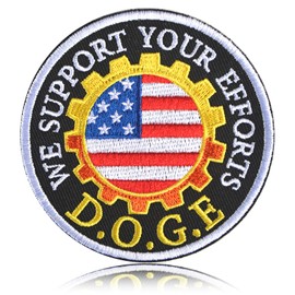 Doge Patche 3" Embroidered Funny Patch Hook and Loop Backing Department of Government Efficiency PatcheMorale Patch Backpacks, Hats, Bags,Dog Harness, Vests, Patch Wall