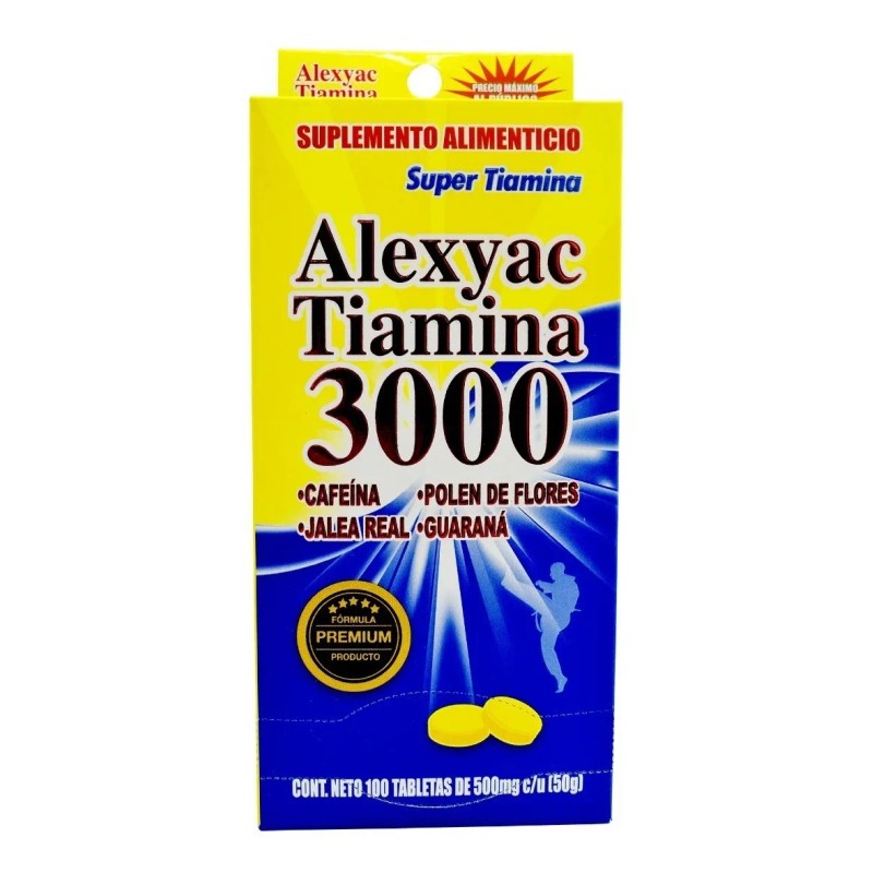 Vitamina Alexjessy Cafeína Guaraná 100 Tabletas