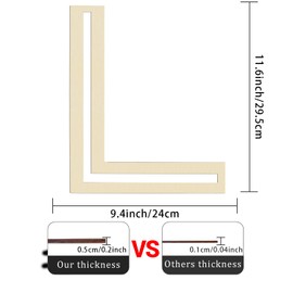 Wooden Letters 12 Inch,1/5 Inch Thick Large Wood Letter L Cutouts Unfinished Wooden Alphabet Letters for Wall Decor Crafts DIY Painting Birthday Party Nursery Holiday Big Home Decorations