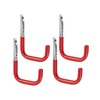 Gedotec Wall Hooks Garage Hooks Workshop Ladder Hook Red Rubberised