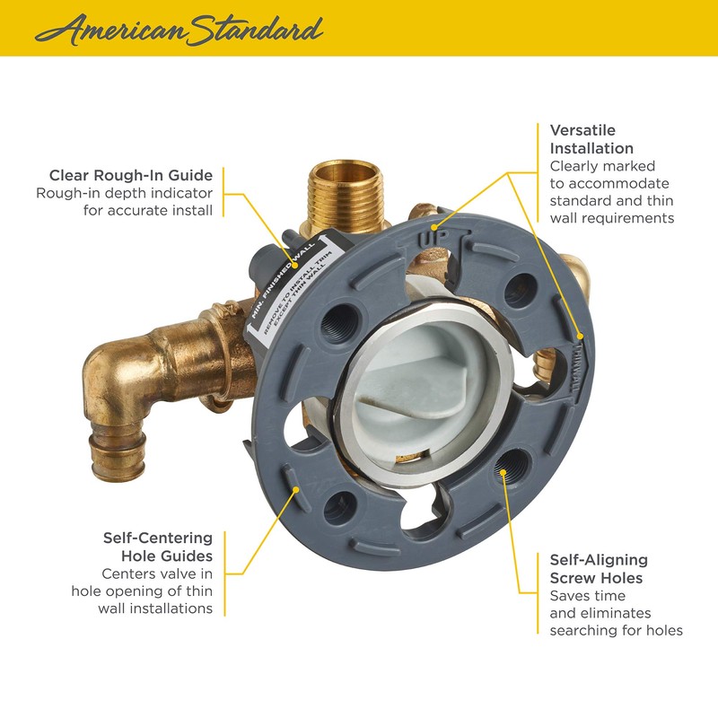 American Standard RU108E Flash Shower Rough-in Valve with PEX Inlet