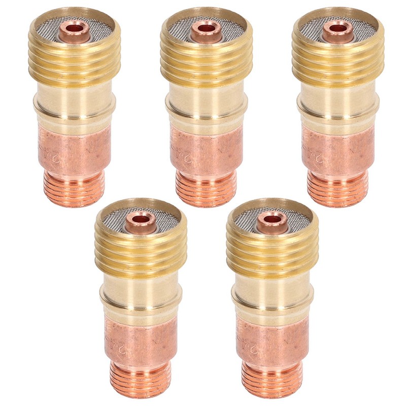 5Pcs 3/32in Gas Lens Collet Body Metal Welding Connector Replacement