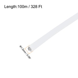 QUARKZMAN Wire Rope Stainless Steel 100 m x 1.5 mm Steel Cable PVC Coated with 30 Aluminium Sleeves Safety Wire Hanging Wire Wire Cable Washing Line for Pictures Outdoor Fence Curtains, White