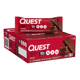 Quest Nutrition Proteina Bar, Chocolate Brownie, 20g Proteina, 2.12oz Bar, 12 Unidades