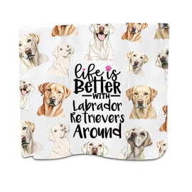 PXTIDY Labrador Retriever Kitchen Towel Life is Better with Labrador Retrievers Lover Pet Dog Lover Dish Towel for Dog Mom