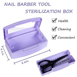 Nail Tool Sterilizer Box barbicide Disinfectant Jar Plastic Disinfectant Container Suitable for Nail Tools Hair Salons Beauty Centers and Manicure and Nail Equipment - Color: purple, Size: B398