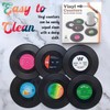 Retro Vinyl Record Coasters (24 Pcs) with 2 Holders –