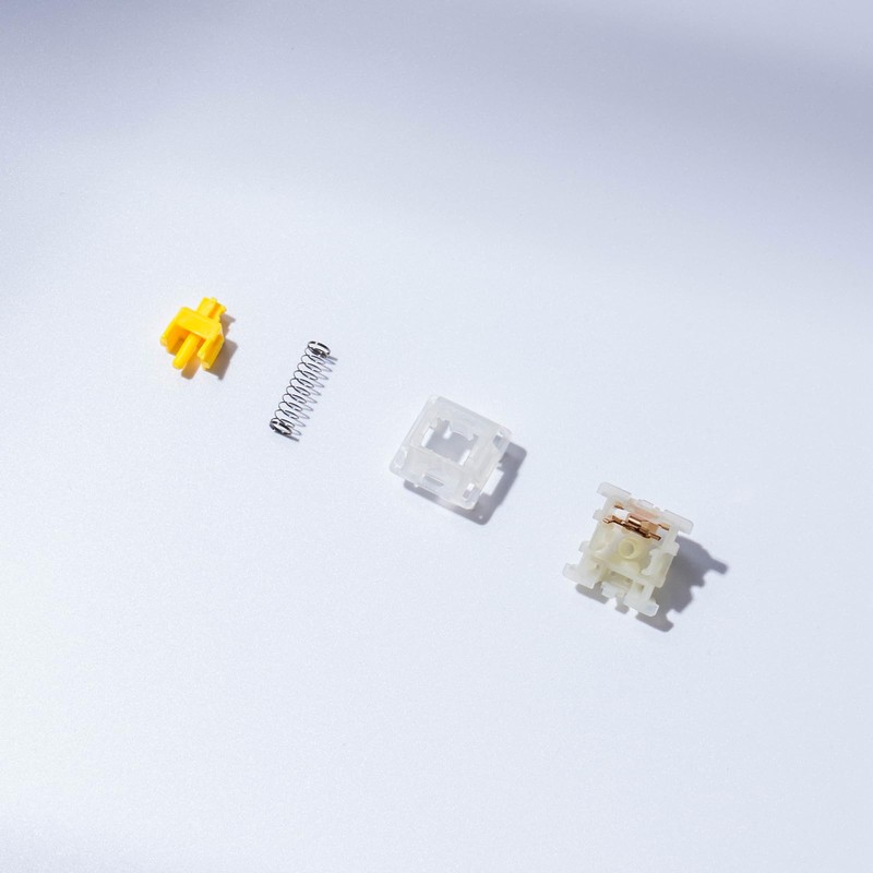 GATERON Milky Yellow Pro Keyboard Switches, KS-3X1 Single Layer Pins