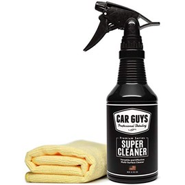 CAR GUYS Super Cleaner | Effective Car Interior Cleaner | Leather Car Seat Cleaner | Stain Remover for Carpet, Upholstery, Fabric, and Much More! | 18 Oz Kit with Microfiber Towel