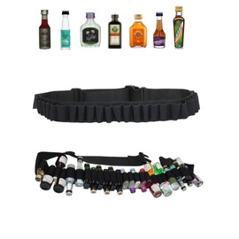 Gliterra Berentzen Knocker Belt, Shot Belt, Mini Alcohol Chain, Consumption Compatible with Jagermeister, Knocker Belt Dispenser for Carnival, 27 Slots (Black)