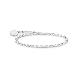 THOMAS SABO 2 Member Charm Bracelet with White Charmista Coin Silver 925 Sterling Silver Cold Enamel X2088-007-21, 925 sterling silver, cold enamel, not present
