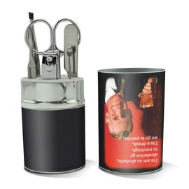 I'm Not an Alcoholic go to Meetings Drunk go to Parties Funny Humor Stainless Steel Manicure Pedicure Grooming Beauty Care Travel Kit
