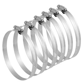 saerryor 6 Pack Stainless Steel Jubilee Clips, 84-114mm Large Adjutable Flexible Hose Clips Assorted, Pipe Clamp for Securing Hoses and Pipes Tube