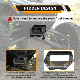 RI UTV Hidden Winch Mounting Bracket Kit For 2022-2024 Polaris RZR Turbo R/Pro R