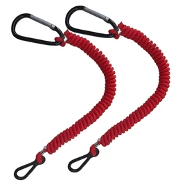 GZZTORES 8M0092850 Boat Kill Switch Lanyard Replacement for Mercruiser Marine Boat Emergency Stop Switch Safety Lanyard Cord 54 Inch/137 Long -Replace 15920T54 15920A54 (Aluminum Alloy Clip Red 2Pcs)