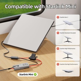 DAIERTEK Starlink Mini Power Cable to Anderson Plug with 10A Fuse Starlink Mini Power Cord with Anderson Connector 18awg Accessories for Vehicle Camp Trailer Journey