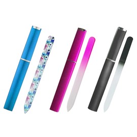 3PCS Glass Nail Files, Professional Crystal Nail Files, Glass Nail Files for Natural Nails, Nail Care Kit Nail Care Tools for Women, Manicure Pedicure Gifts, Stocking Fillers for Women