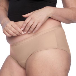 Thinx For All Leaks Hip-Hugger Underwear, Holds up to 100ml or 6tbps or 1/4 Cup Worth of Liquid*, Light Absorbency Incontinence Underwear for Women, Feminine Care, Beige, XL
