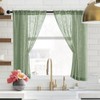 Bathroom Curtains Window Short,Sage Green Eucalyptus Decor,Linen Sheer Transparent Boho