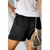 FEKOAFE Womens Drawstring Solid Shorts Casual Comfy Cotton Black Elastic