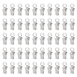 50 PCS Curtain Clips, Silver Curtain Rings, Curtain Accessories, Small Curtain Clips, Shower Curtain Clips, Hanger Hanging Clips for Bedroom, Home Decoration, Photos, Art Craft Display
