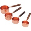 ANCLLO Stainless Steel Measuring Cups Set with Walnut Handle for