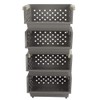 Qsbon 3-Pack Plastic Large Stackable Organizer Basket, Stacking Storage Basket,