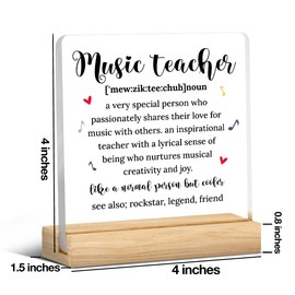 Music Teacher Appreciation Gifts for Women Teacher Men Birthday Thank You Gifts Ideas for Teachers Office Desk Decor for Home Acrylic Sign Christmas Gift