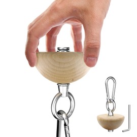 Lights Mountain Wooden Grip Strength Training Balls – 2 Styles Flat Finger & Half Sphere – Beech Wood, 7.5cm Diameter, Finger & Forearm Strengthener for Climbing, Fitness, Rehab