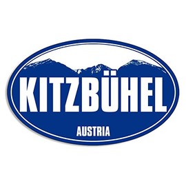 Oval Blue Mountain KITZBUHEL Sticker (Snow ski Skiing Resort)