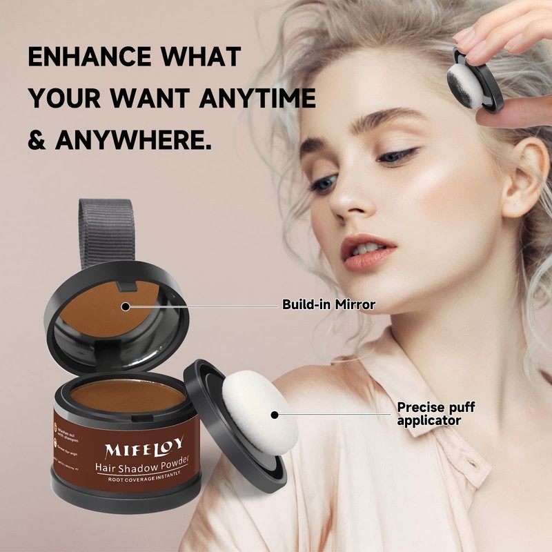 MIFELOY Roots Coverage Powder for Thinning Grays Hairline, Root Cover