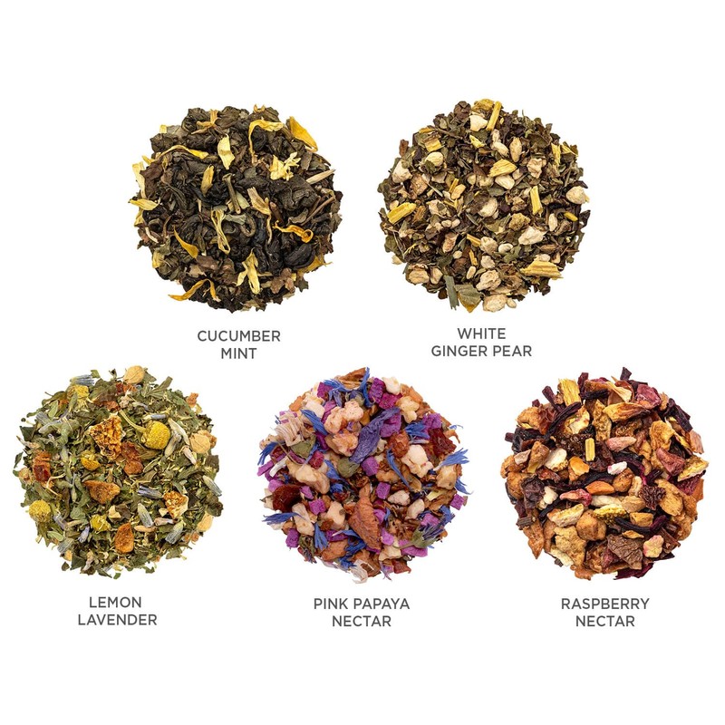 Tea Forte Mariposa 3-Piece Premium Tea Gift Set with Rose