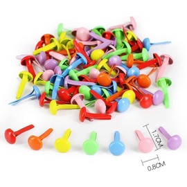 Jinshining 100 Pcs Copper Mini Brad Fasteners Round Paper Fasteners Brads Craft and Scrapbooking Brads for Paper Craft DIY Stamping Scrapbooking Craft Supplies, Black