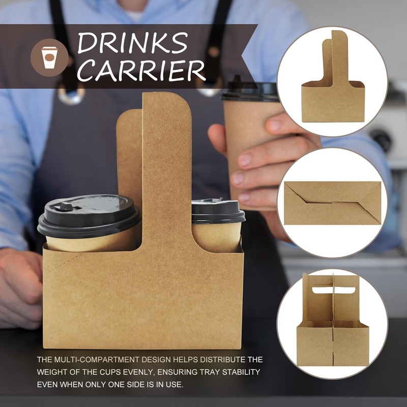MIQQFUT 55pcs Drink Carrier With Handle 2 Or 4 Cups