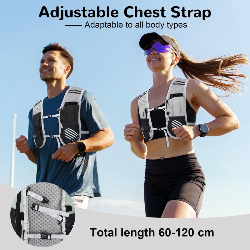 Outplea Hydration Vest Pack with 2L Water Bladder, Lightweight Reflective