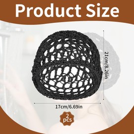 DERJDISF Crochet Hair Net - Rayon Cover Hair Wraps for Women Sleeping，2-Pack Extra Large Crochet Hair Nets – Soft & Breathable Silk-Like Sleep Caps for Women with Long, Short or Curly Hair White