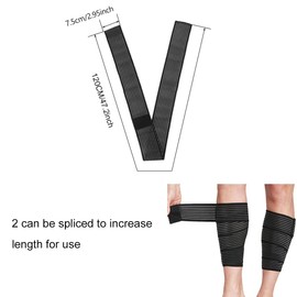 Knee Supports Gym, Knee Pads for Gym, Knee Braces Straps, Elastic Band for Support, for Knee Wrists, Calves and Ankles, Elastic, Splicable, Black (120 cm)
