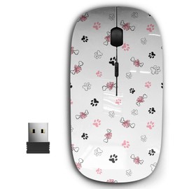 2.4G Ergonomic Portable USB Wireless Mouse for PC, Laptop, Computer, Notebook with Nano Receiver ( Dog Paw Footprint )
