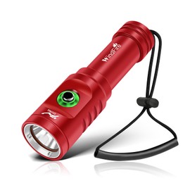 WINDFIRE TS08 Dive Light, Bright Diving Flashlight with Power Indicator, IPX8 Waterproof, Narrow-Angle Beam, 3 Light Modes Scuba & Snorkeling Torch for Diving, Caving, Underwater Exploration