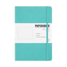 PAPERIDEAS Notebook A5 Hard Cover with Elastic Band New Colors (Dot, Tiffany Blue)