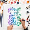 MAYJOYDIY Musical Notes Stencil Floral Note Stencil 11.7×8.3inch with Paint