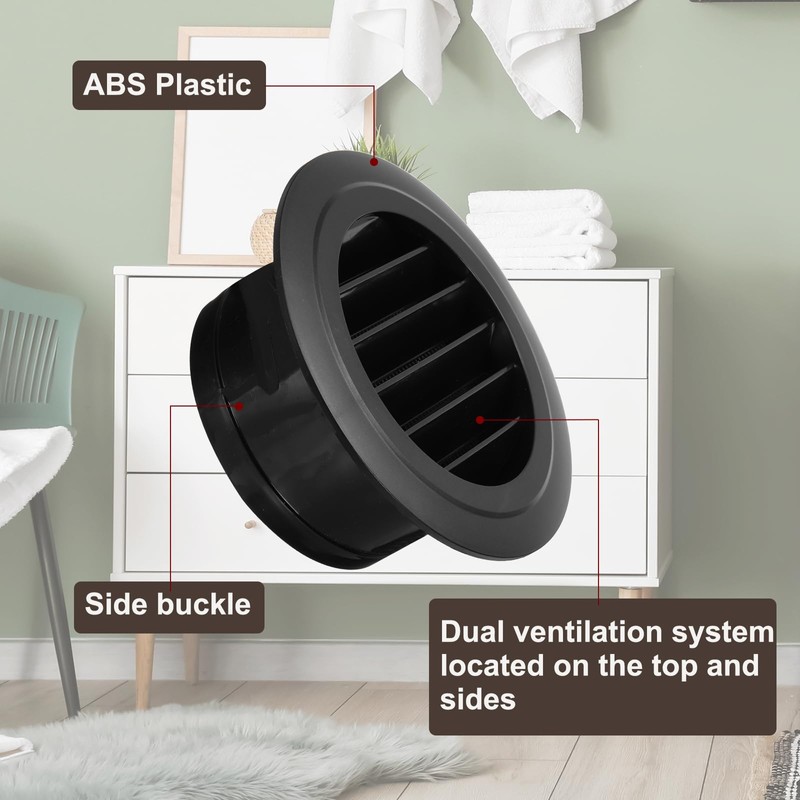 PATIKIL 5 Inch Round Air Vent Cover, Soffit Vents ABS