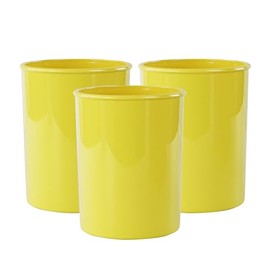 Reston Lloyd Small Utensil Holders, 3-Piece Small Set, Multipurpose Cookware Storage Crock, Kitchen Countertop & Office Desk Organization, Durable & Food Safe BPA-Free Plastic, Lemon